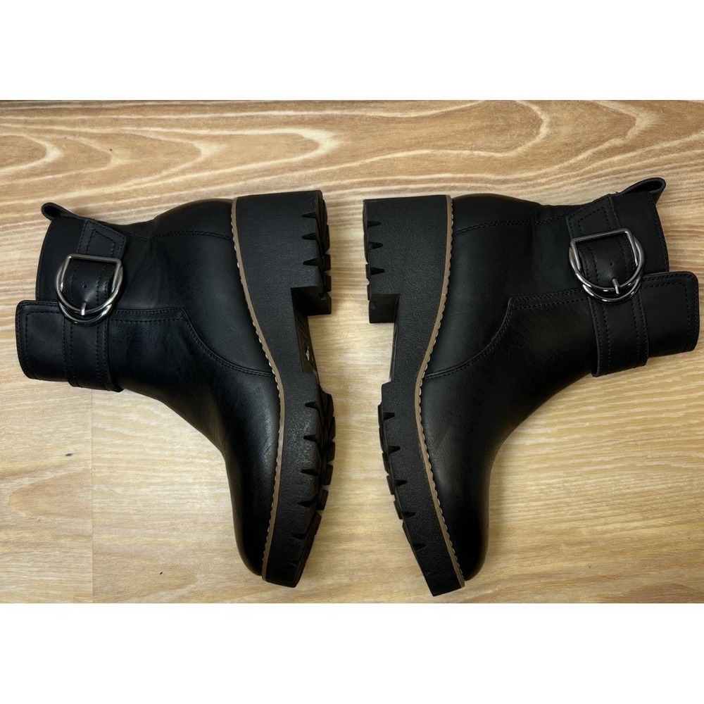 Blondo Dagger Waterproof Boots 9M Black Echo Nubuck Leather Zip Buckle B7328 EUC - Picture 7 of 13